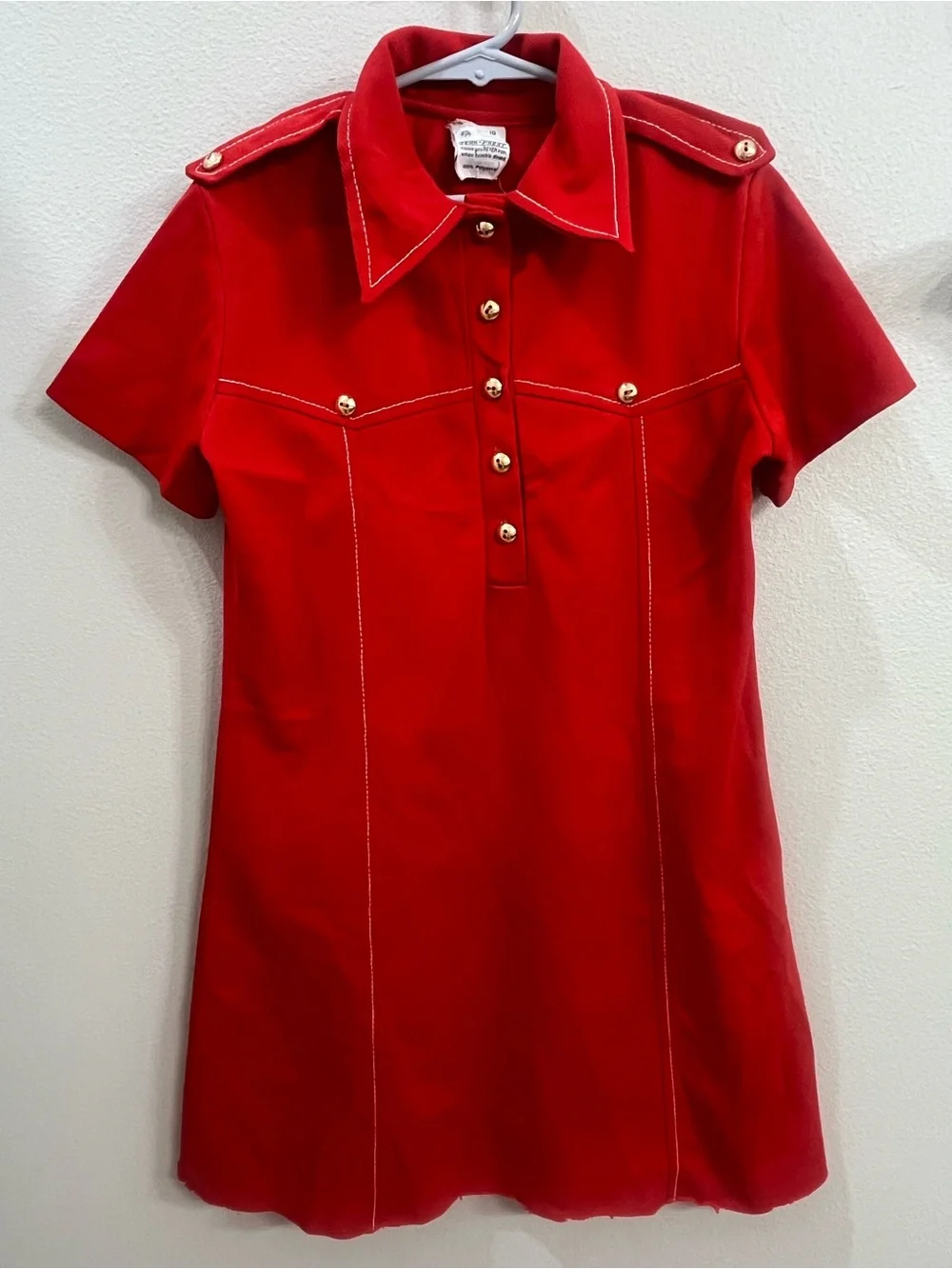 Vtg Carol Evans for Penney's Girls Penn Prest Poly Dress Size 10 Easy Care